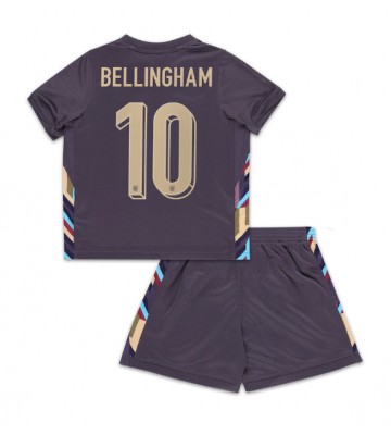 England Jude Bellingham #10 Borta Kläder Barn EM 2024 Kortärmad (+ Korta byxor)